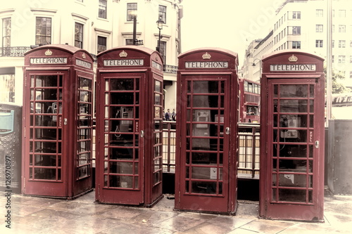 Naklejka na meble London, Telefonzellen