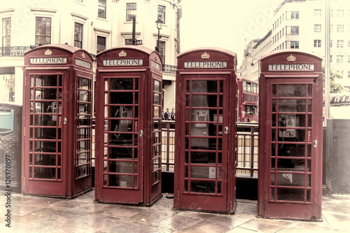 Naklejka na drzwi London, Telefonzellen