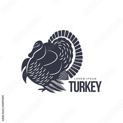 Download Stylized turkey silhouette graphic logo template, vector ...