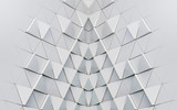 Fototapeta Perspektywa 3d - Abstract 3d illustration of modern aluminum ventilated facade of triangles