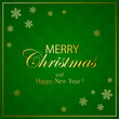 © losw100 - Merry Christmas on green background with snowflakes