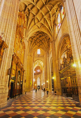 Wall Mural - Spain, Castile and Leon, Segovia, Interior view of the cathedral..