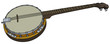 Hand drawing of an old four string banjo