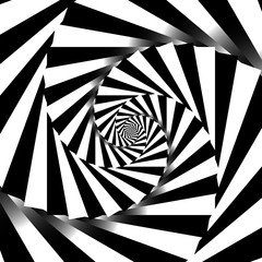 Leinwandbilder - Rotating spiral grayscale geometric background - Abstract patter