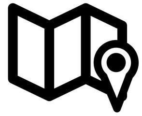 Aufkleber - Map and map marker symbol. Navigation concept icon.