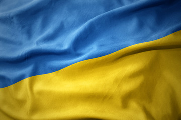 Wall Mural - waving colorful flag of ukraine.
