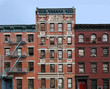 Manhattan Lower East Side apartment building with external fire ladders