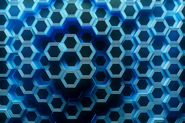 Blue honeycomb background