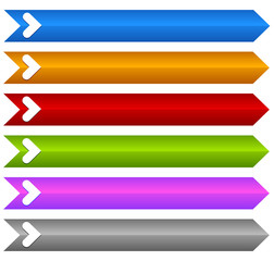 Rectangle banners / buttons / labels in several color