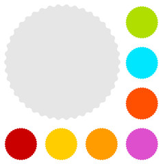 Poster - Starburst badge shape in 8 color. Starburst, price flash icons