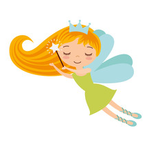 Cute Fairy Godmother Character Vector Illustration Design