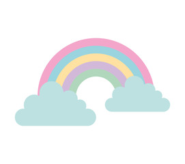 Wall Mural - cute rainbow isolated icon vector illustration design