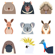Australian Animals Flat Icons