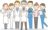 Fototapeta  - Doctors and other hospital staff