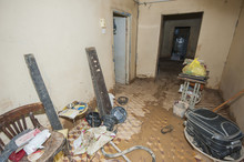 Interior Of Poor African House Following Flooding Disaster