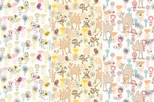 Babies Hand Draw Seamless Pattern With Animals