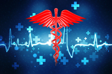 rendering illustration Health care and medical logo 
