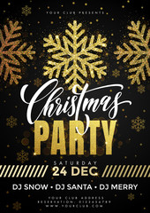 Christmas Party placard with snowflakes pattern