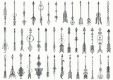 Fototapeta Boho - Big set of Hand drawn boho arrows for design element