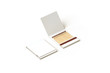 © Alexandr Bognat - Blank promo matches book mock up, clipping path, 3d rendering. Empty paper match box packaging mockup isolated. Matchbook case top side view design presentation. Opened matchbox.