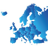 Fototapeta  - Карта Европы. Политическая векторная карта Европы с государственными границами.