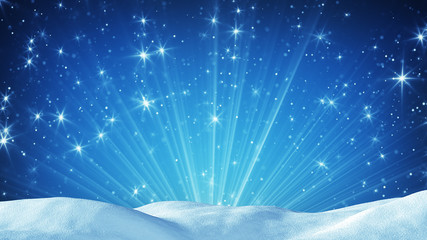 Wall Mural - snowdrift and magic light rays