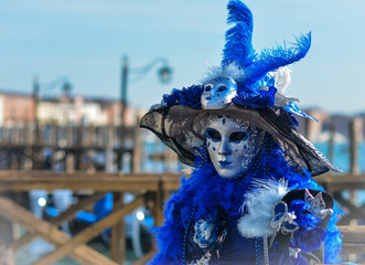 Maschera veneziana al carnevale di Venezia