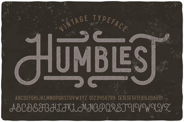 Wall Mural - Vintage grunge font with dirty noise texture. Old letters on rusted background.