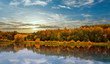 © jenyateua - Fantastic sunset. evening sun over river. colorful sky. majestic summer landscape. dramatic picturesque summer scene. beauty in the world