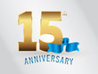 15 Years Anniversary Gold Logo and Blue Ribbon