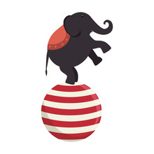 Elephant Circus Entertainment Icon Vector Illustration Design