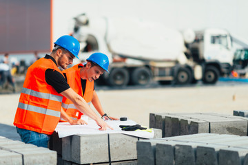 Engineers on meeting. Engineers on meeting on construction site