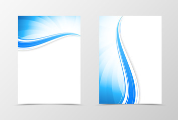 Wall Mural - Front and back dynamic wavy flyer template design