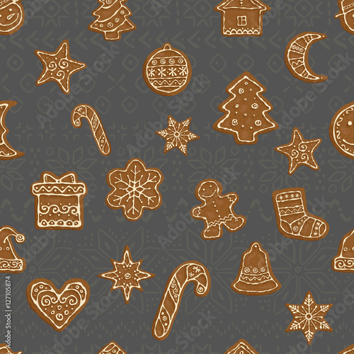 Stoffe zum Nähen Gingerbread Christmas Cookies Muster