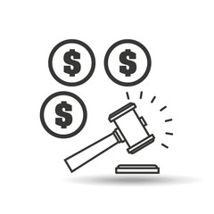 Poster - money judge gavel concept icon vector illustration eps 10