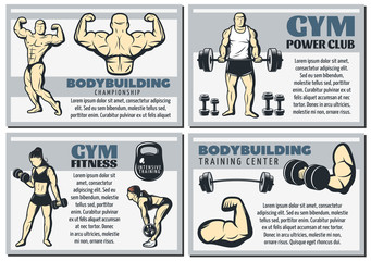 Sticker - Vintage Body Building Banner Set