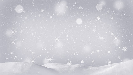 Wall Mural - beautiful snow drift and silver snowfall
