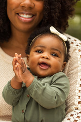 Wall Mural - African American mother and daughter.