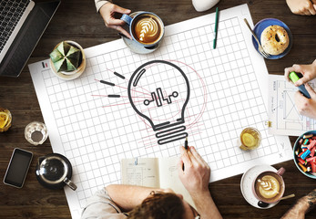 Wall Mural - bulb ideas action vision thoughts objective concept