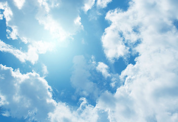 Wall Mural - blue sky with clouds