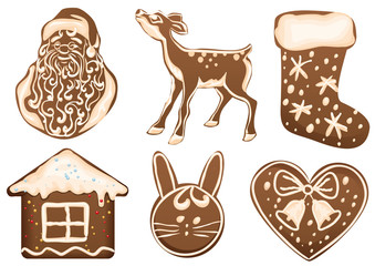 Wall Mural - Set Christmas gingerbread