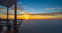 Sunrise In The Morning On Phu Thap Boek Viewpoint, Phetchaboon (Thailand)