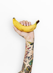 Wall Mural - Tattoo Banana Fruit Ripe Tropical Vitamin Organic Concept