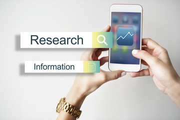 Canvas Print - Research Information Graph Search Concept