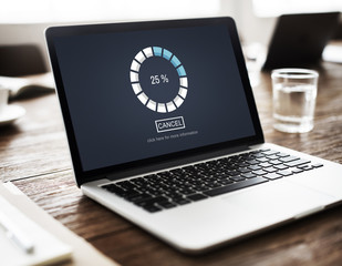 Wall Mural - downloading progress process icon cancel concept