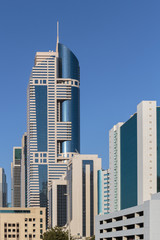 DUBAI, UAE - NOVEMBER 9, 2013: Modern buildings. Dubai was the f