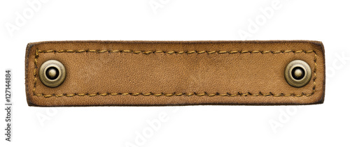 Fotomural leather jeans label with rivets