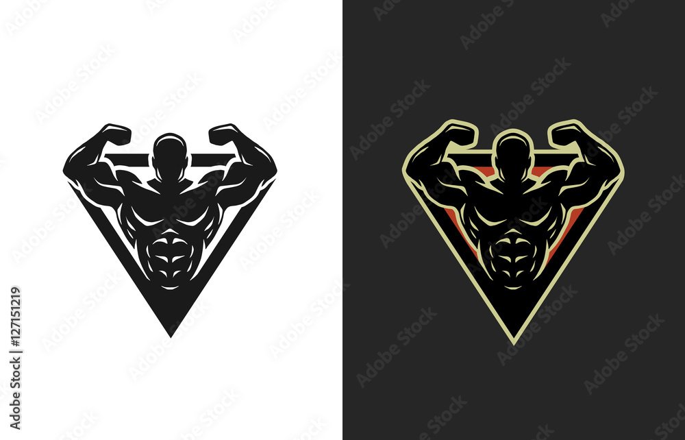Bodybuilding, logo, two options. Stock Vector | Adobe Stock