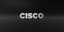 CISCO - Hammered Metal Finish Text On Black Studio - 3D Rendered Royalty Free Stock Photo. This Image Can Be Used For An Online Website Banner Ad Or A Print Postcard.