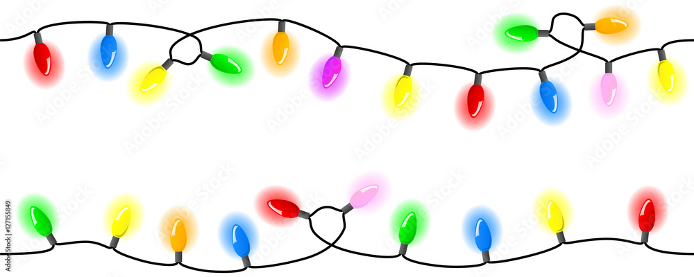 nahtlose Lichterkette mit Textfreiraum Stock Vector